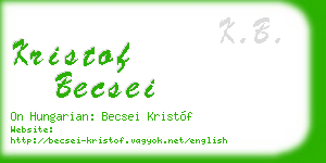 kristof becsei business card